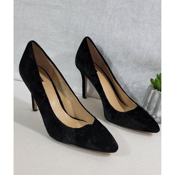 G.I.L.I Shoes - GILI Womens Black Velvet Alecia‎ Pumps Shoes High Heels Pointed Toe Size 9M